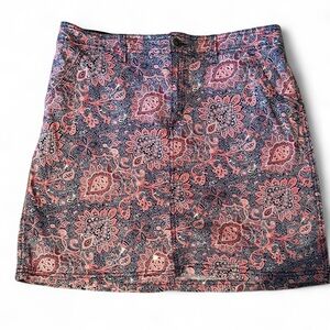 Floral Paisley Women's Skort - Pink and Navy